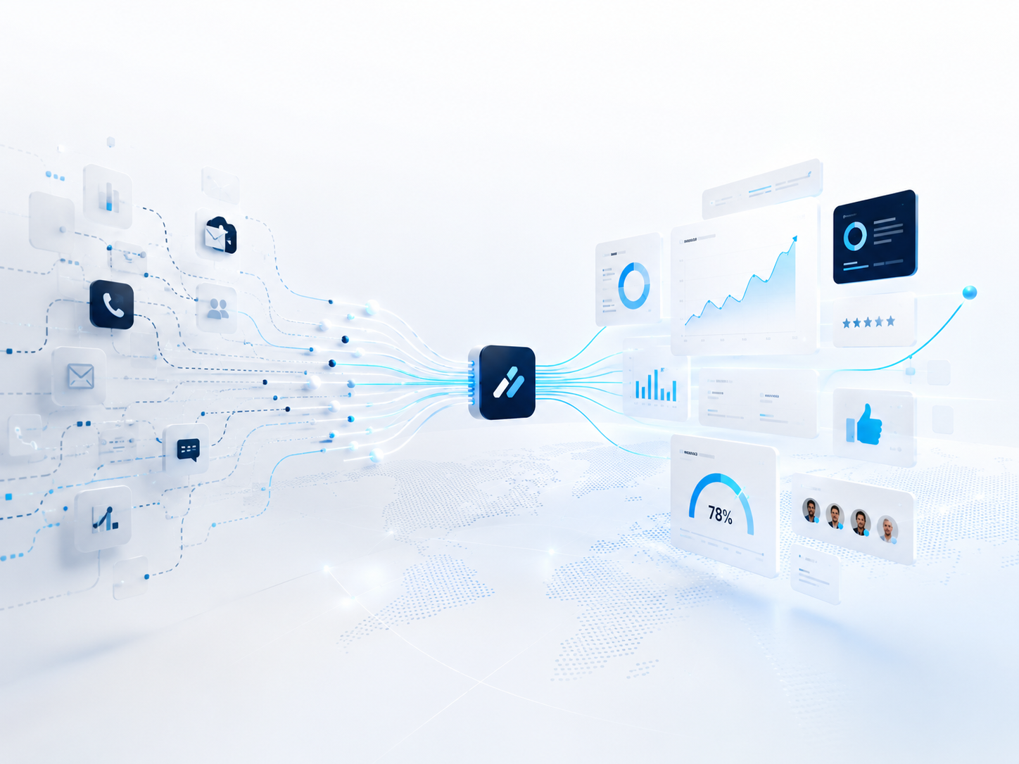 Arquitectura abstracta de operaciones de cliente con datos y orquestación