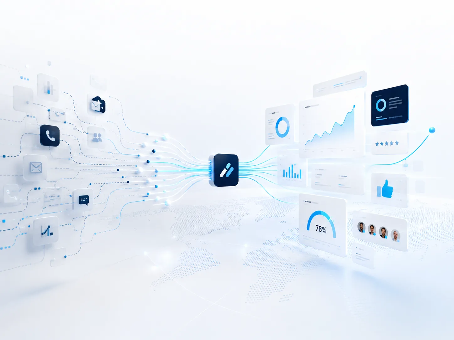 Arquitectura abstracta de operaciones de cliente con datos y orquestación